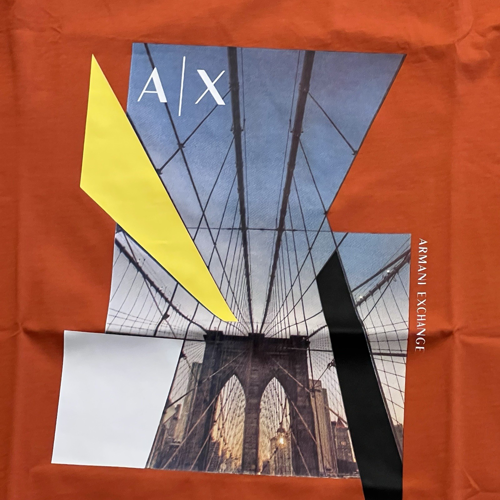 Armani Exchange Regular Fit Brooklyn Bridge Graphic Logo T shirt Ember Orange gallery