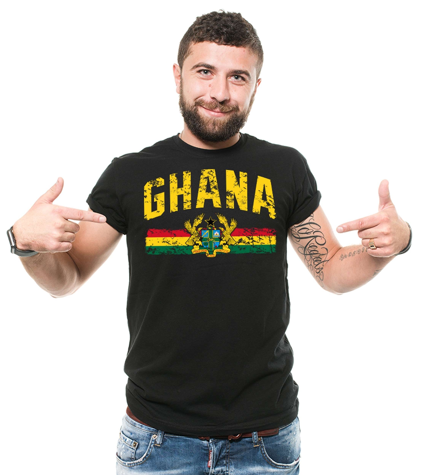 Mens Ghana T-shirt Ghana Patriotic National Flag Logo Shirt Ghanaian Gifts Tee gallery