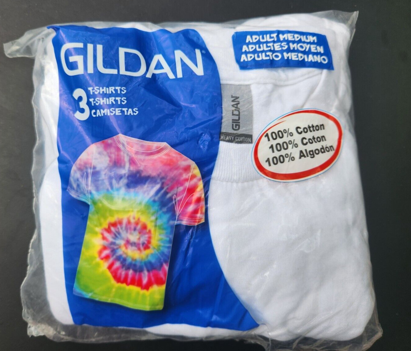 Gildan 100% Heavy Cotton White Adult Medium T-Shirt 3 Pack for Crafting, Size M gallery