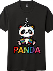 “PANDA”Funny Birthday Bear Tee,Cute Cartoon Animal Graphic Shirt,Casual PartyTop