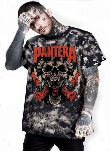PANTERA MOUTH FOR WAR HARD ROCK BLACK T SHIRTS TIE DYE