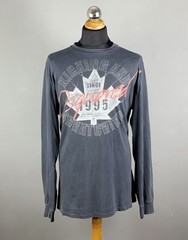 DSQUARED2 Gray Canada Maple Leaf Graphic Print Long Sleeve T-Shirt Size XL