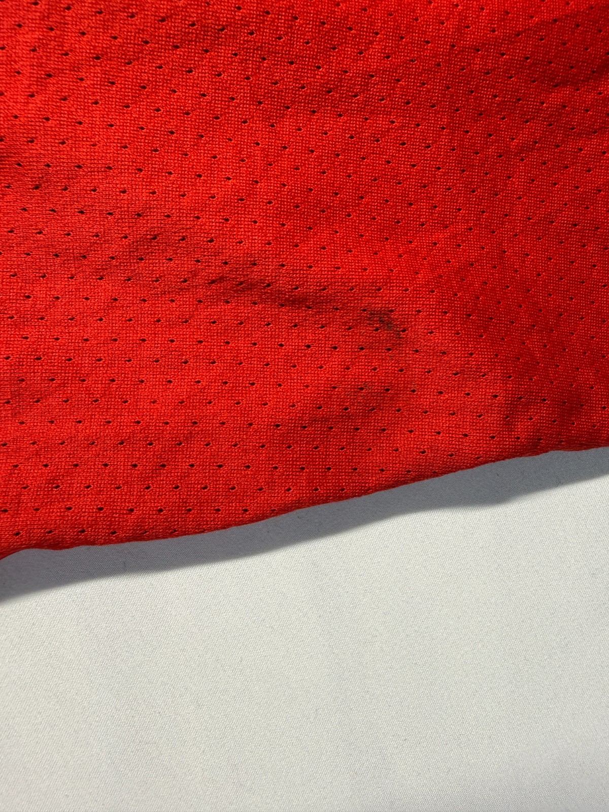 MTJHE Mesh Shirt Mens Large Cherry Red Mock Neck Ribbed Cuff & Neck Casual Wear gallery