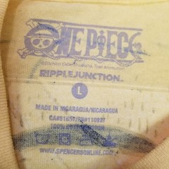 Ripple Junction One Piece Monkey D Luffy Straw Hat Yellow T-Shirt Unisex Size L