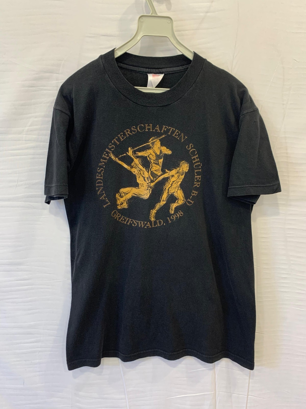 Vintage 1998 Greifswald Track And Field T-Shirt Hanes Top-T Single Stitch…#77