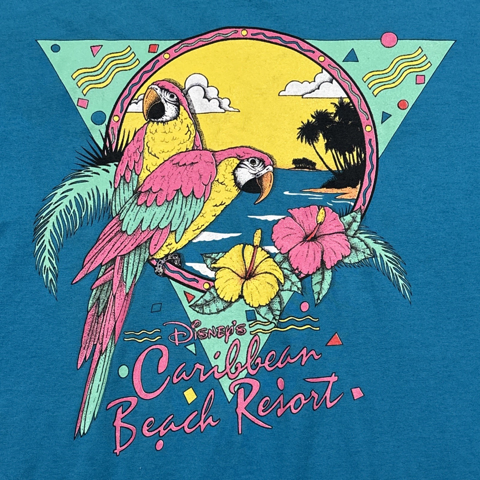 Vintage Disney Caribbean Beach Resort T-Shirt OSFA Script Single Stitch Rare EUC gallery