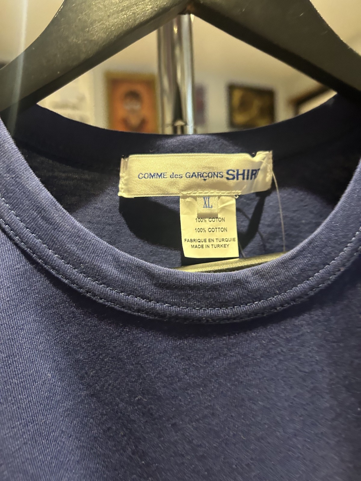 Comme Des Garcons Blue Shirt Logo SS24 XL NEW gallery