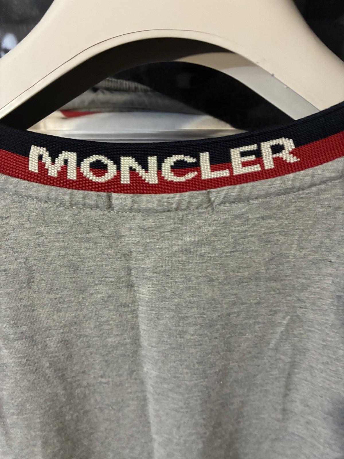Rare Moncler Gray Neck And Cuff Logo T-shirt Size Large - $595 gallery