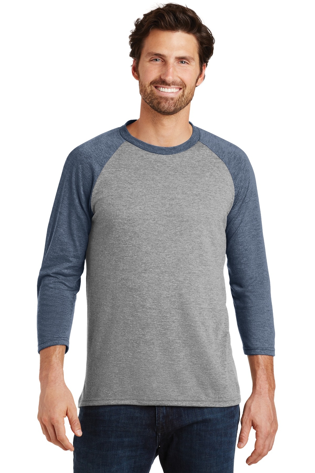 District Made Mens Perfect Tri 3/4-Sleeve Raglan DM136 gallery
