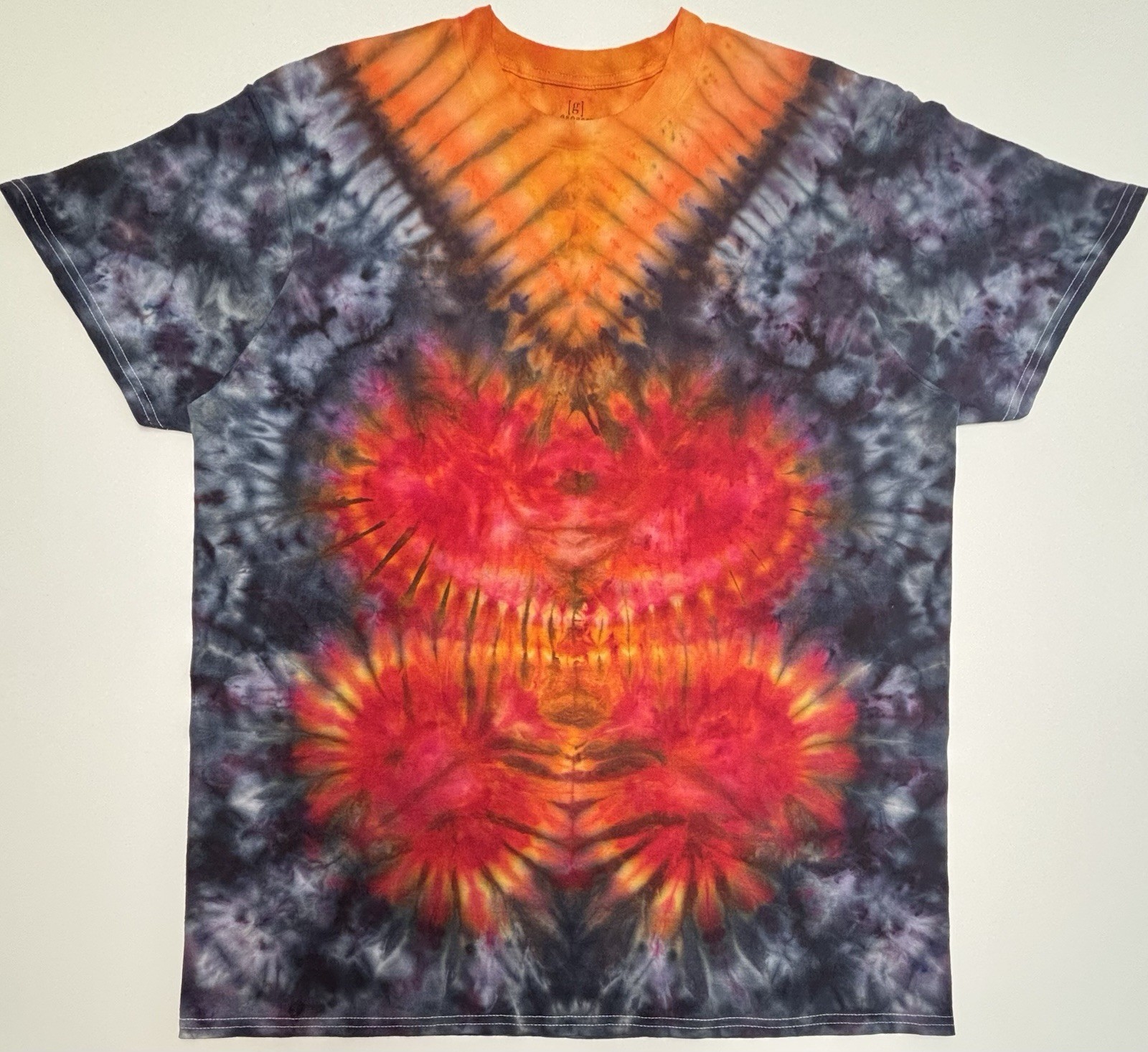 Handmade Ice Tie Dye Adult T-Shirt Size XL Multicolor George Long Length Tee NEW gallery