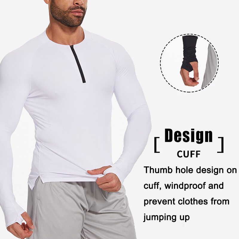 Men's 1/4 Zip Long Sleeve Shirt Quick Dry Running Tops Athletic Quarter T-Shirt gallery
