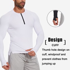 Men’s Quick-Dry Active Sport Top Shirts Quarter Zip Long Sleeve Running Outdoor