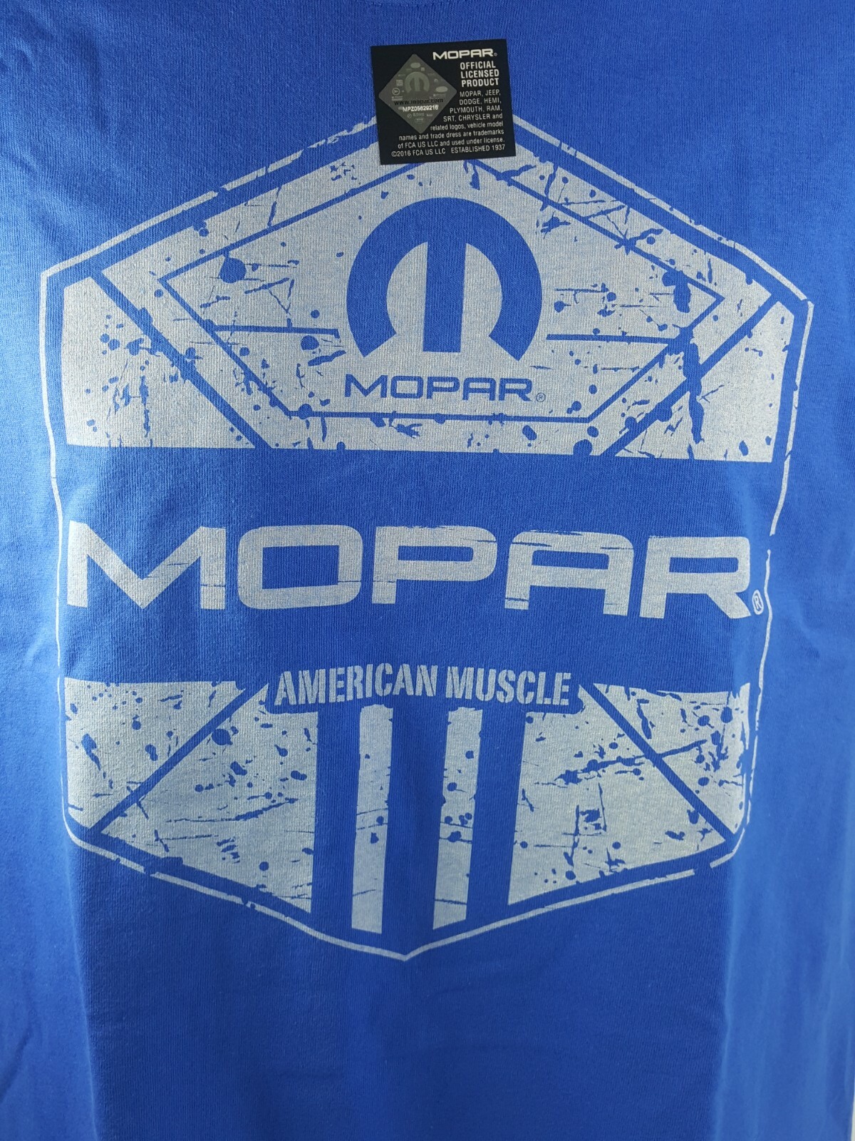 Blue T-Shirt - Mopar American Muscle w/ Blue M Logo / Emblem (Licensed) gallery