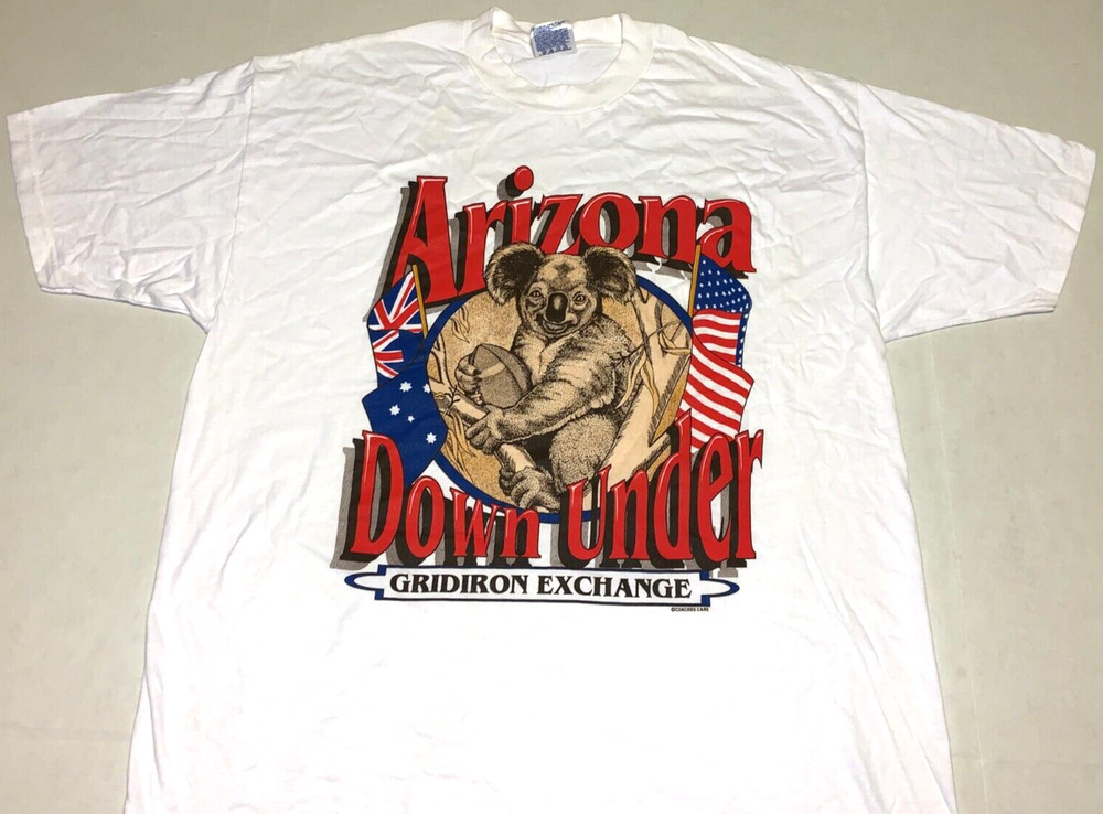 Rare Vintage 1990s Koala Bear Holding Football Australia Arizona T-Shirt New! XL