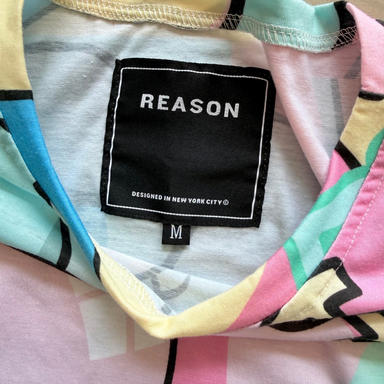Reason Graphic Tee Mens Medium Multicolor Cartoon Pop Art Tokyo Streetwear Shirt gallery