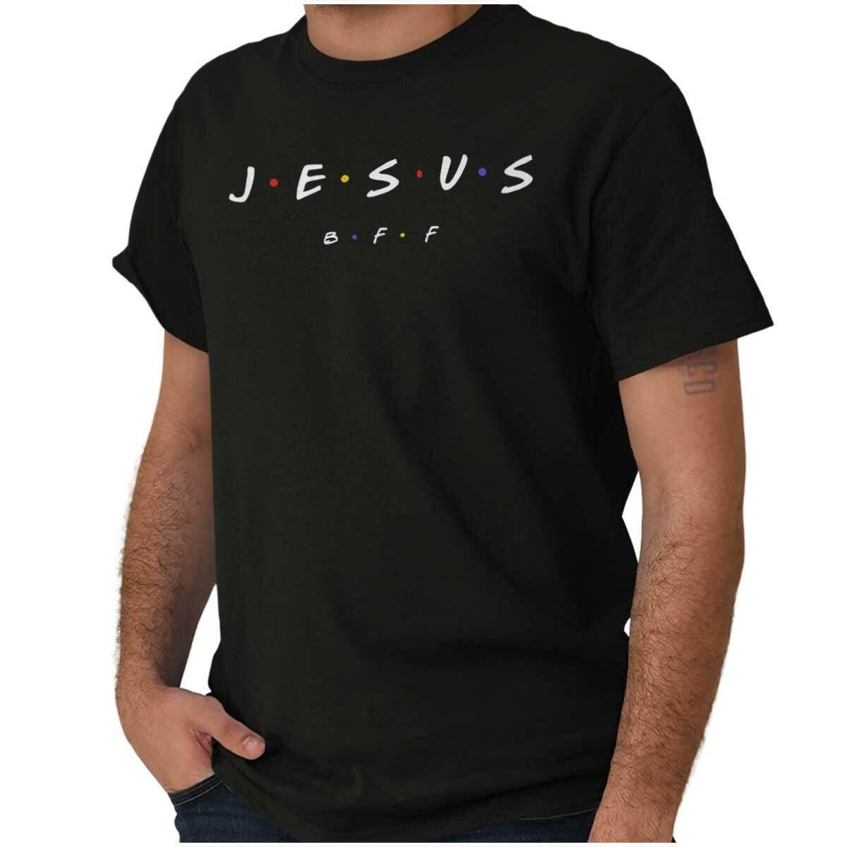 Retro Christian Faith Pop Culture Jesus BFF Womens or Mens Crewneck T Shirt Tee gallery