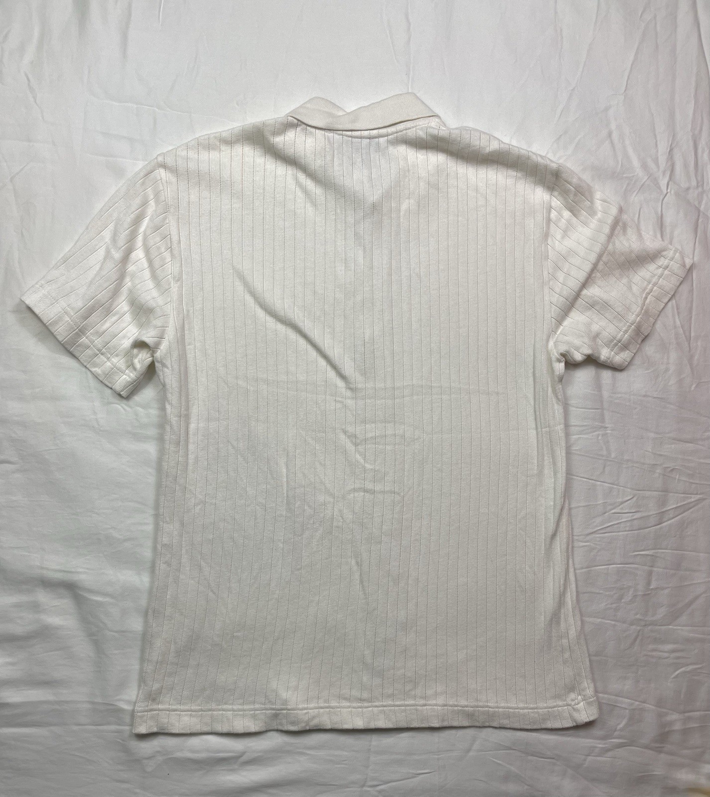 B&R Men's Ribbed Knit Short Sleeve Collared Button-Up Shirt - Size S gallery