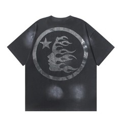 Men’s Hell star Classic Big Logo Water Printed Short sleeved T-shirt 2 Black