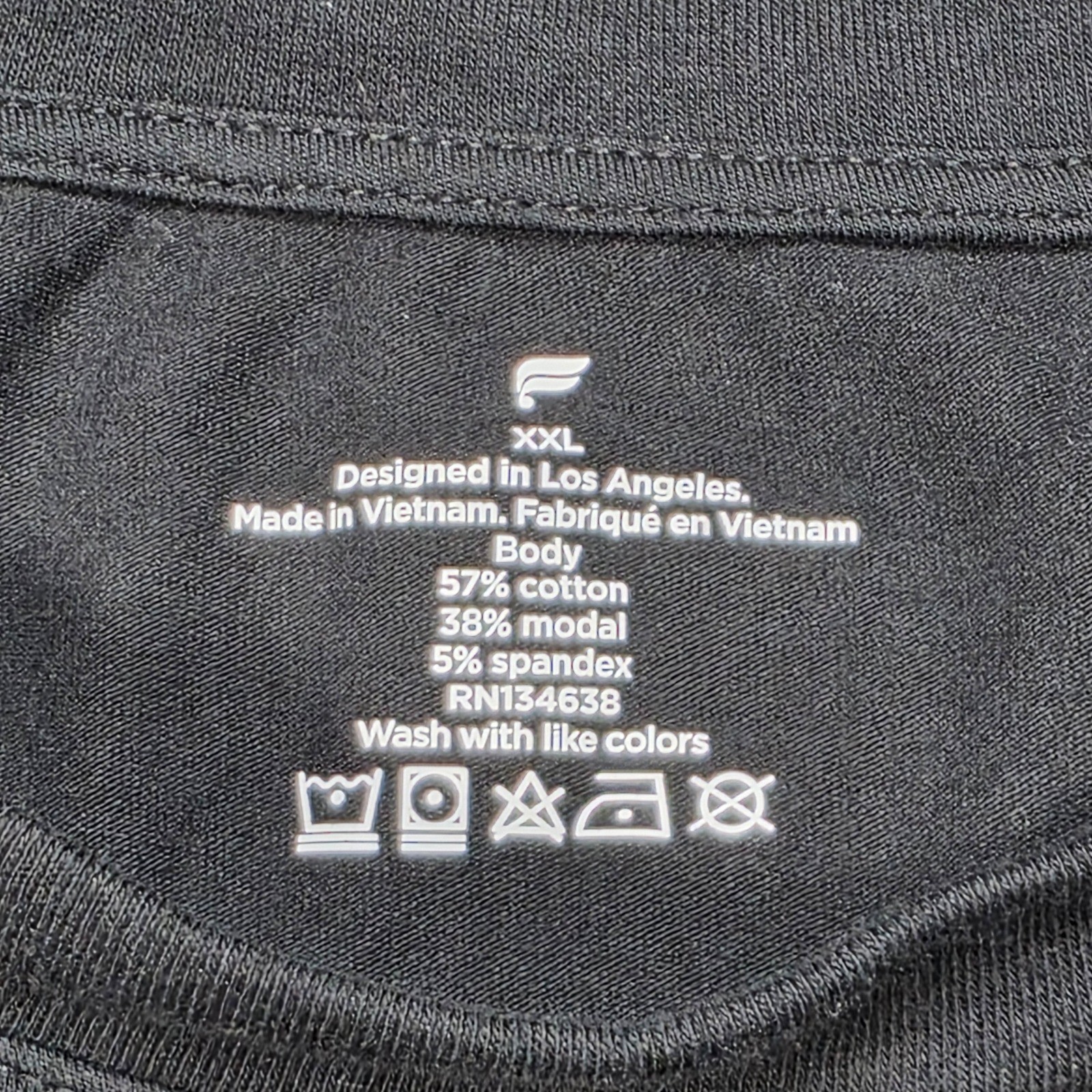 Men's 2XL Fabletics 24-7 T-Shirt Black Short Sleeve Crew Neck Athletic Training gallery