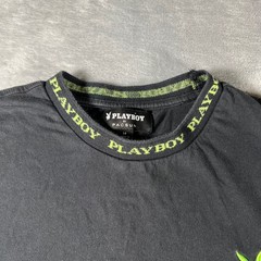 Playboy x Pacsun T-Shirt Black Green Bunny Logo Graphic Tee Men’s Medium