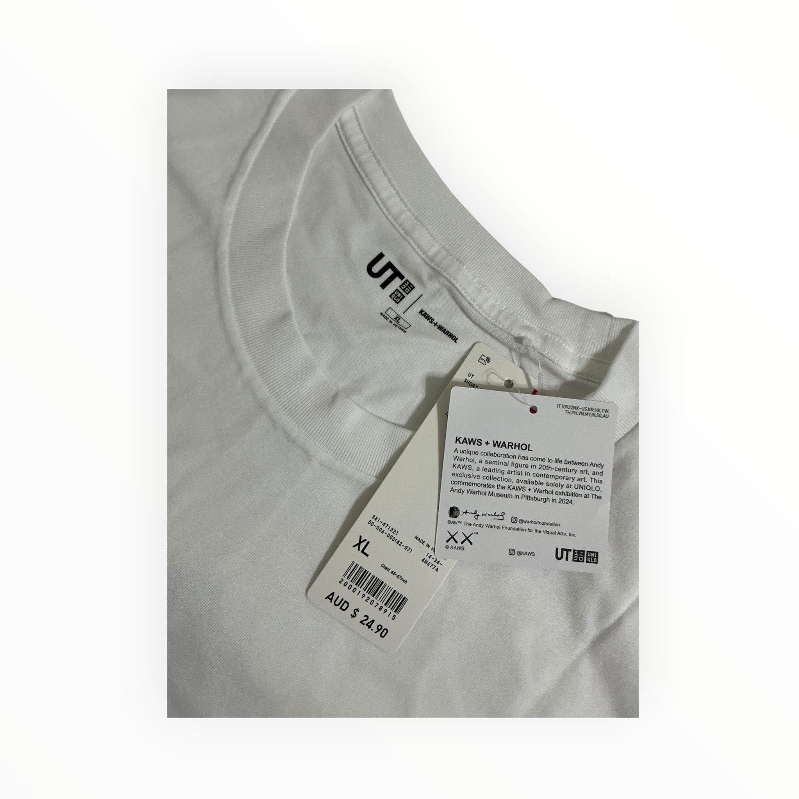 UNIQLO KAWS Warhol T Shirt White XL Graphic Pop Art Short Sleeve Tee gallery