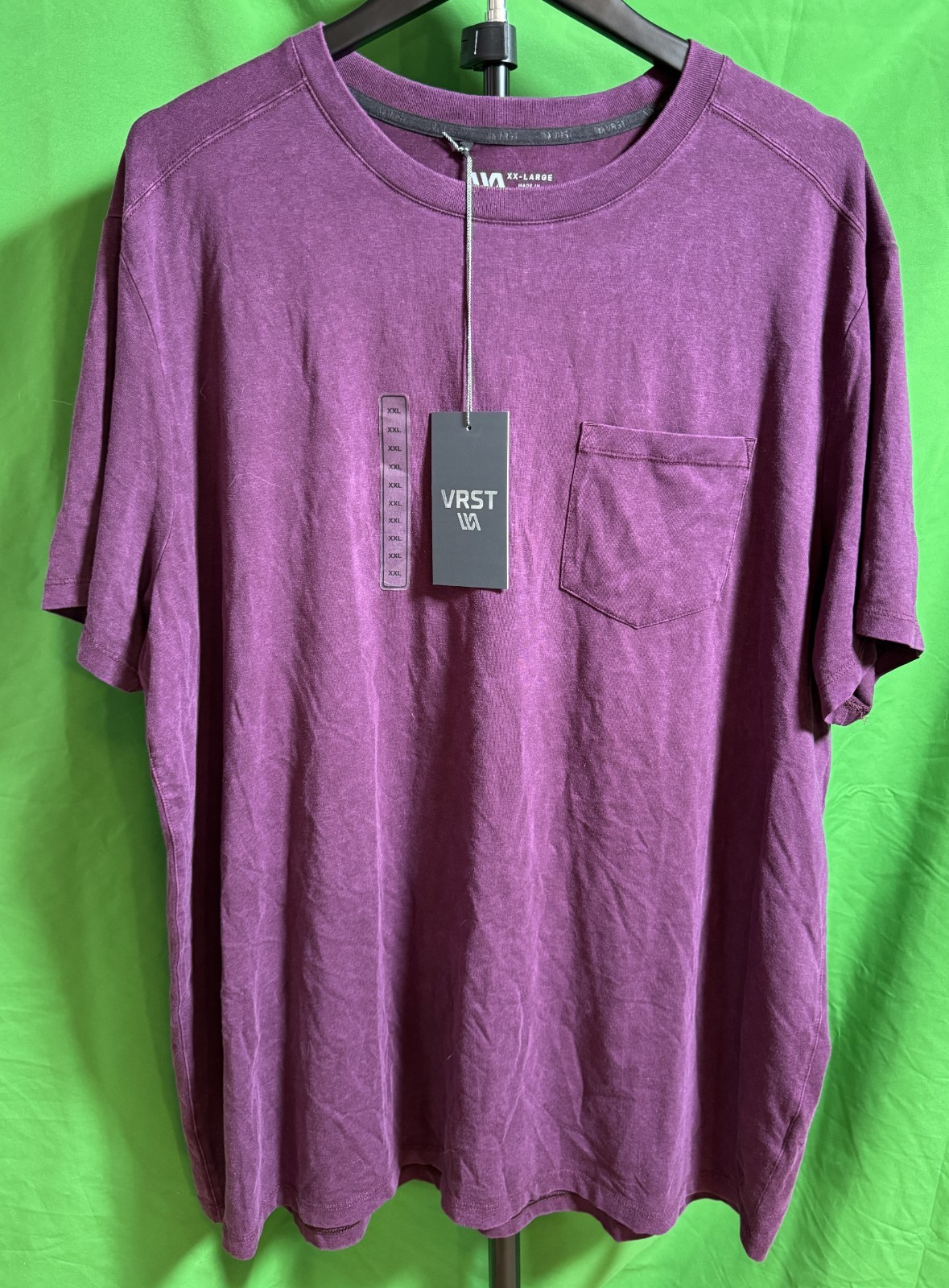 VRST Dark Cranberry Short Sleeve Essential Pocket Tee T Shirt Mens Size M NEW gallery