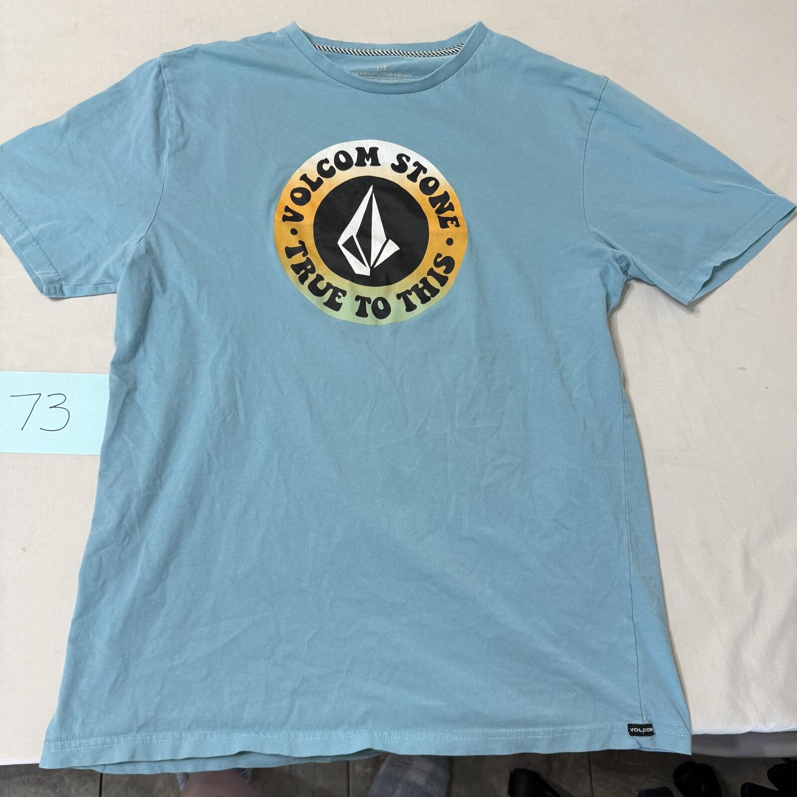 Volcom Stone True To This Blue Graphic T-Shirt Size Large gallery