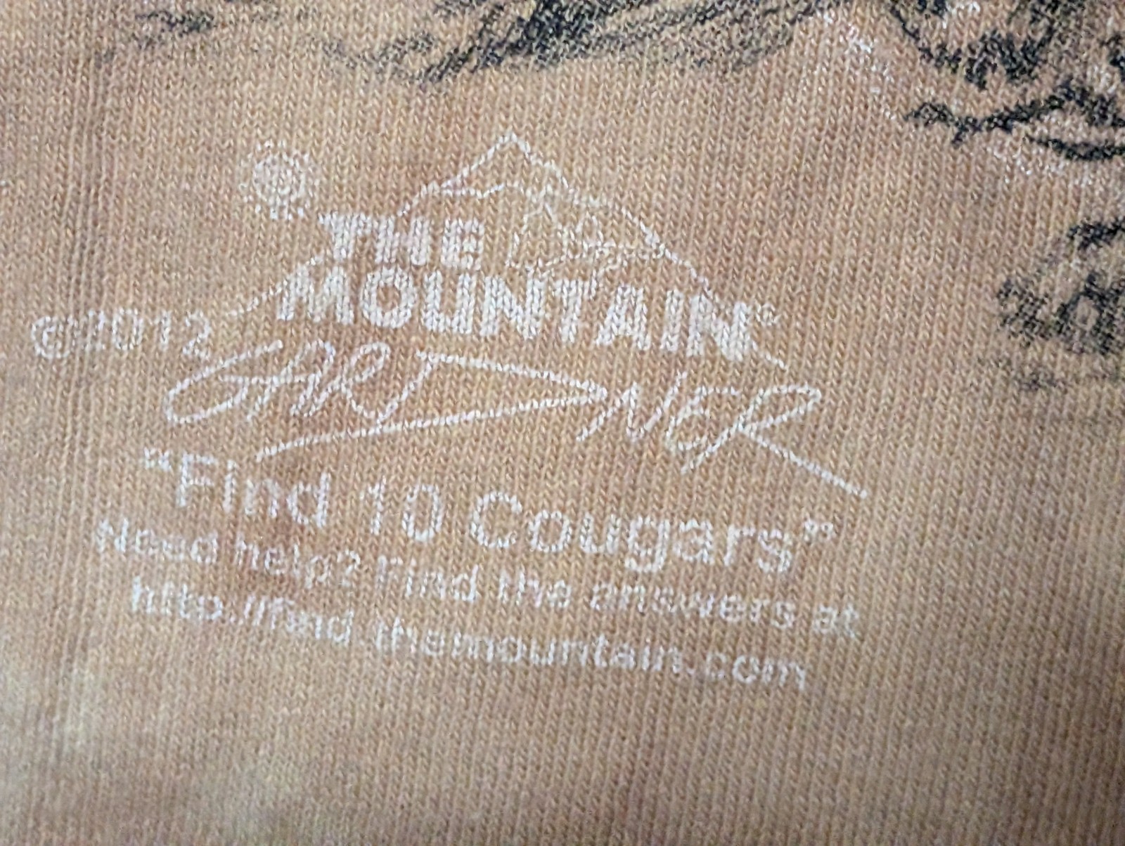 The Mountain Mens T-shirt Brown "Find 10 Cougars" Retired Logo 2XL #6103 gallery