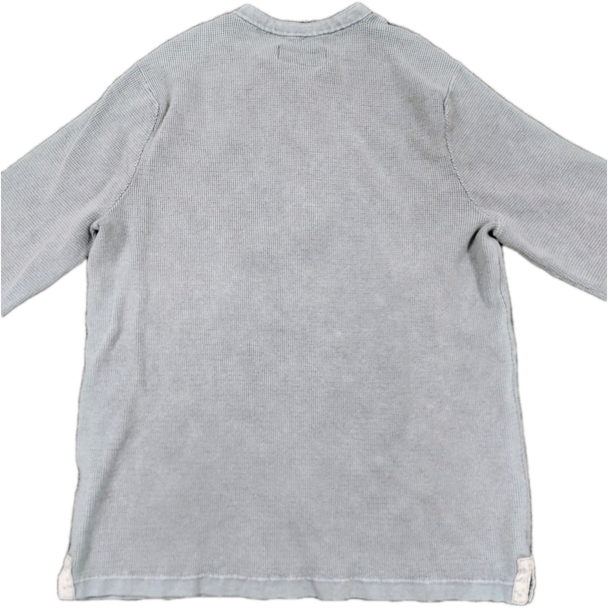 Carbon 2 Cobalt Henley Shirt Men's MBlue Long Sleeve Raw Edge Contrast Trim gallery