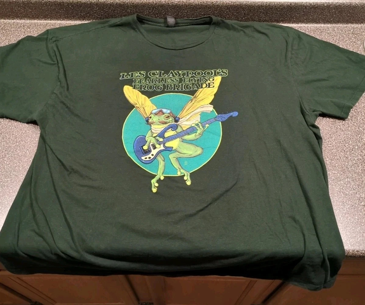 Les Claypool’s Fearless Flying Frog Brigade Band Tour Green T-Shirt CL220 gallery