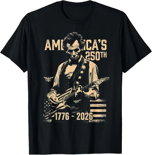 Apparel Playing Guitar 4th July 250th Anniversary T-Shirt