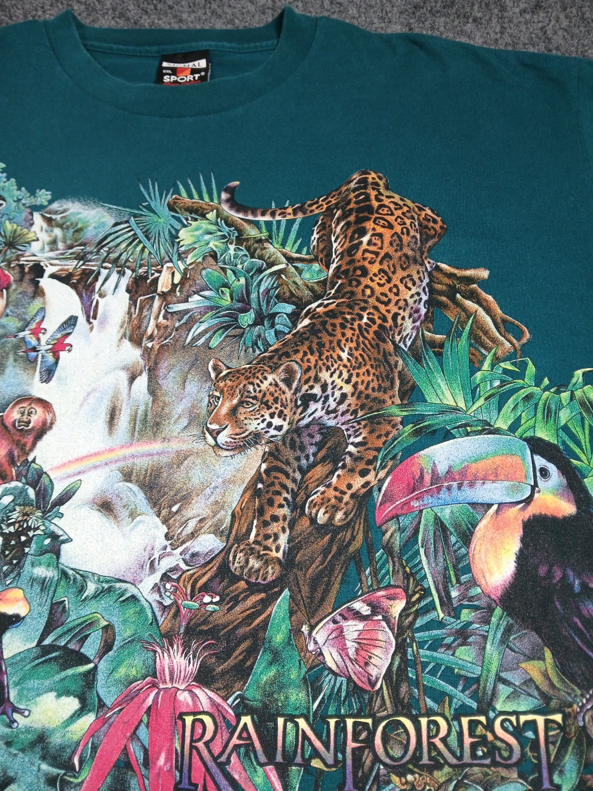 Rain Forest Cafe All Over Print Nature T Shirt Mens Size XXL Single Stitch 90s gallery