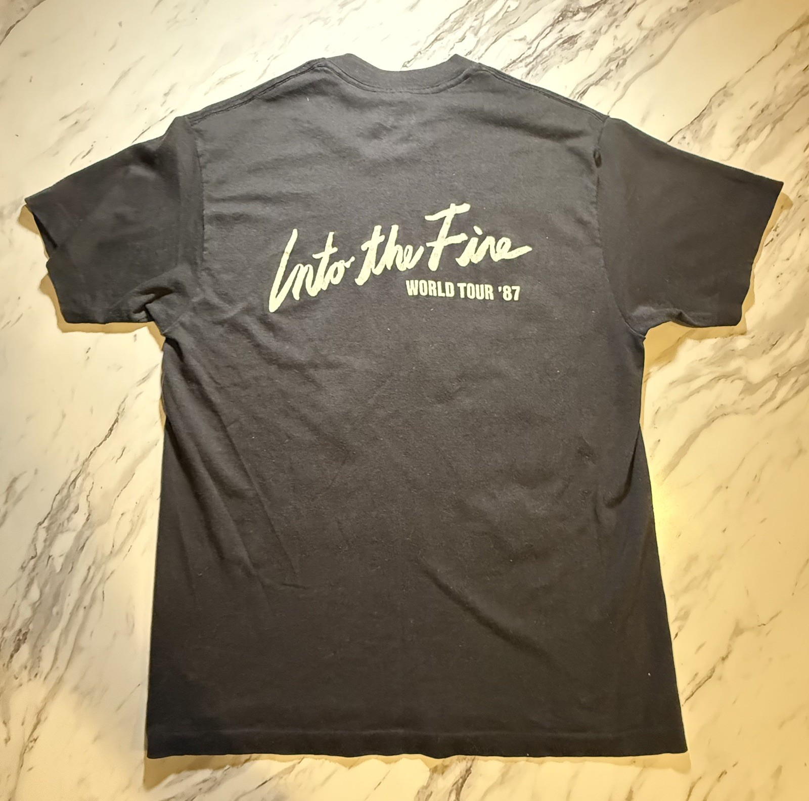 Vintage Bryan Adams Into The Fire World Tour 87 T Shirt Size Large TeeJays gallery