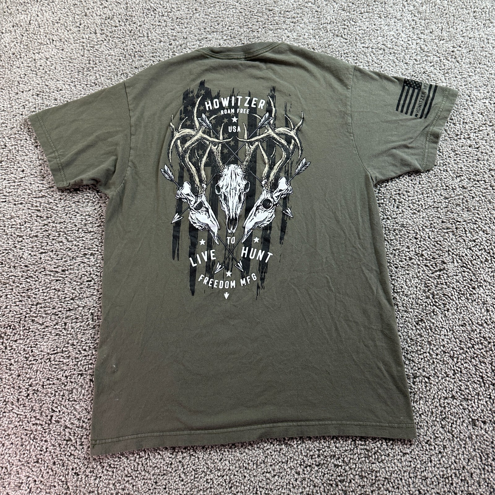 Howitzer Patriot MFG Shirt Mens Medium Green Live To Hunt Archery READ gallery