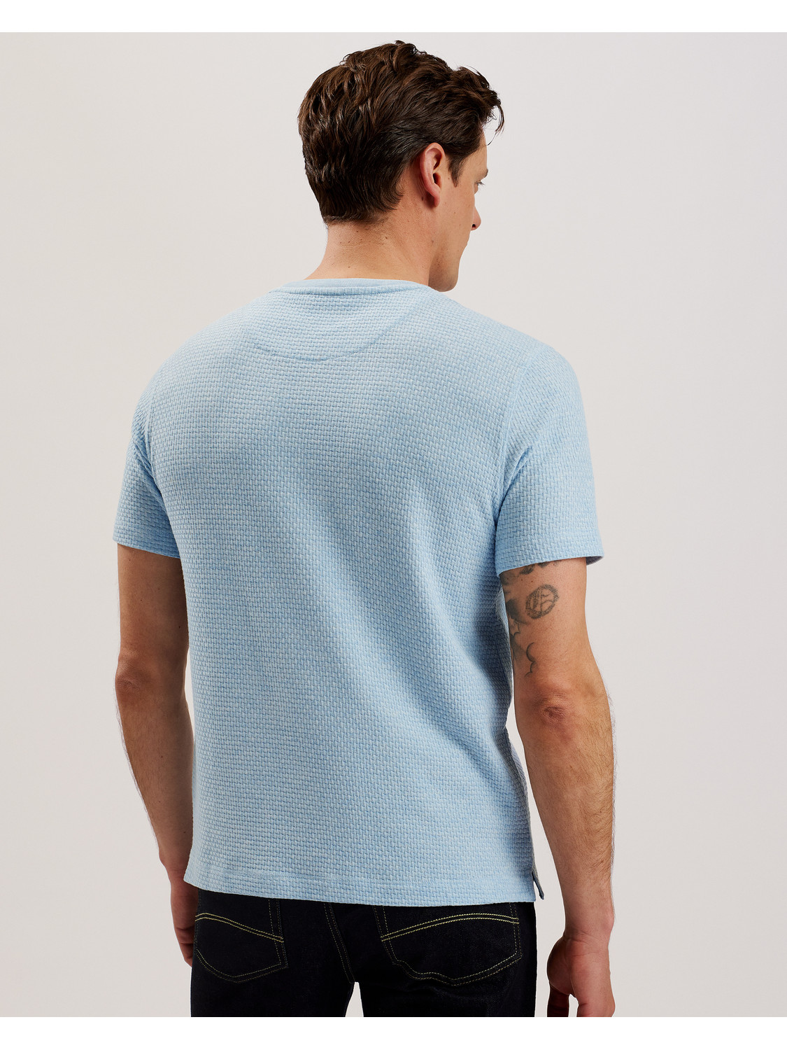 Ted Baker London Textured T-Shirt Short Sleeve Crew Neck Blue Size 5 XL gallery
