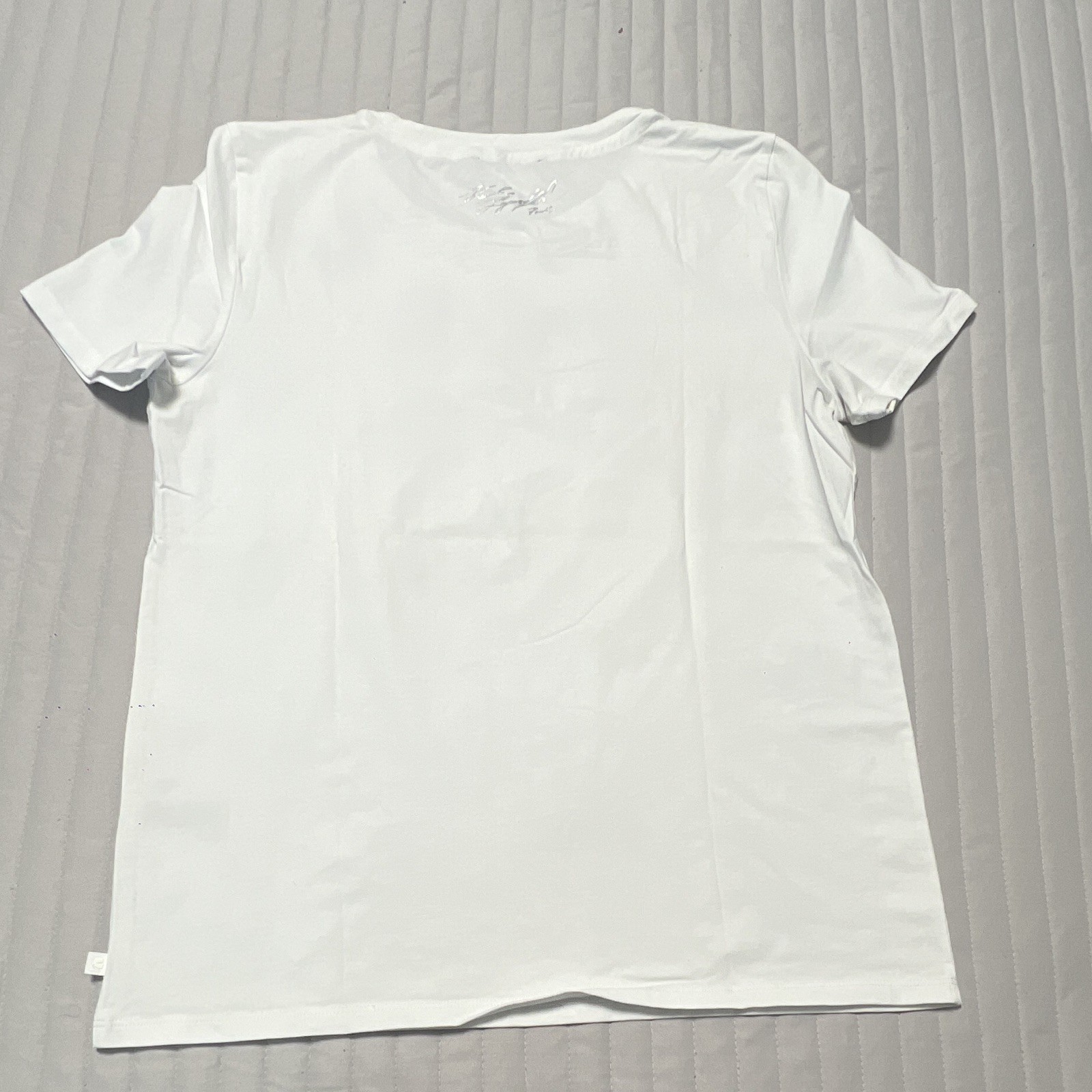KARL LAGERFELD PARIS Men's White Logo Graphic Print Crew Neck T-Shirt M gallery