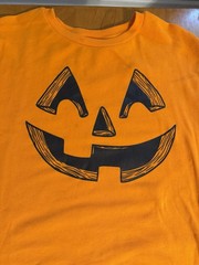 VTG Mad Engine 2XL Orange Jack O Lantern Halloween Long Sleeve Shirt