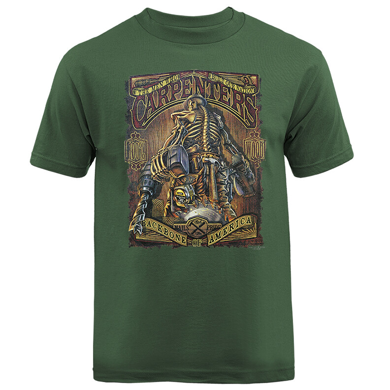 Carpenters Back Bone of America American Pride T-shirt Tee