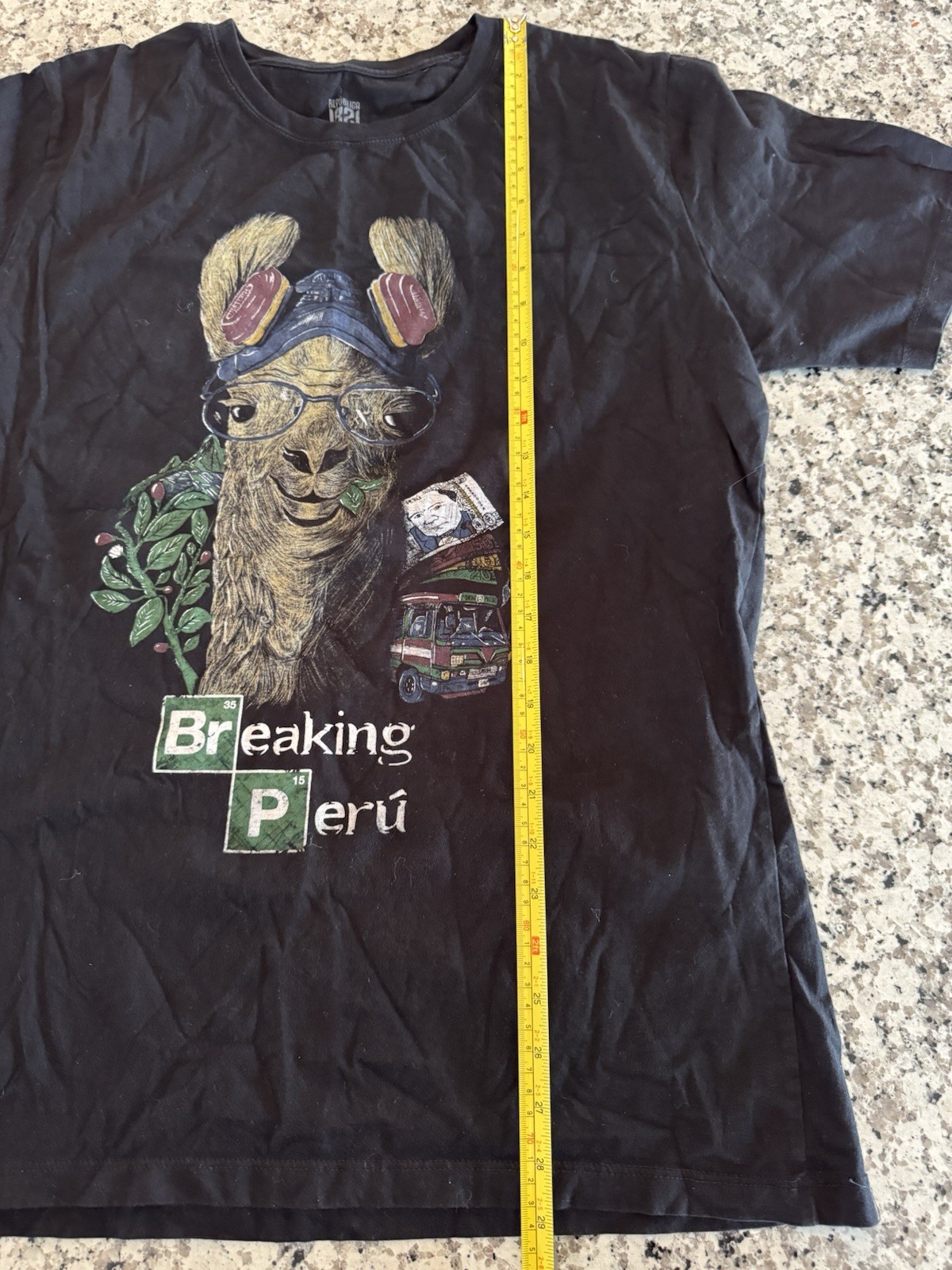 Breaking Peru Shirt Mens Black Llama Alpaca Funny Parody Republica 1821 TV XL gallery