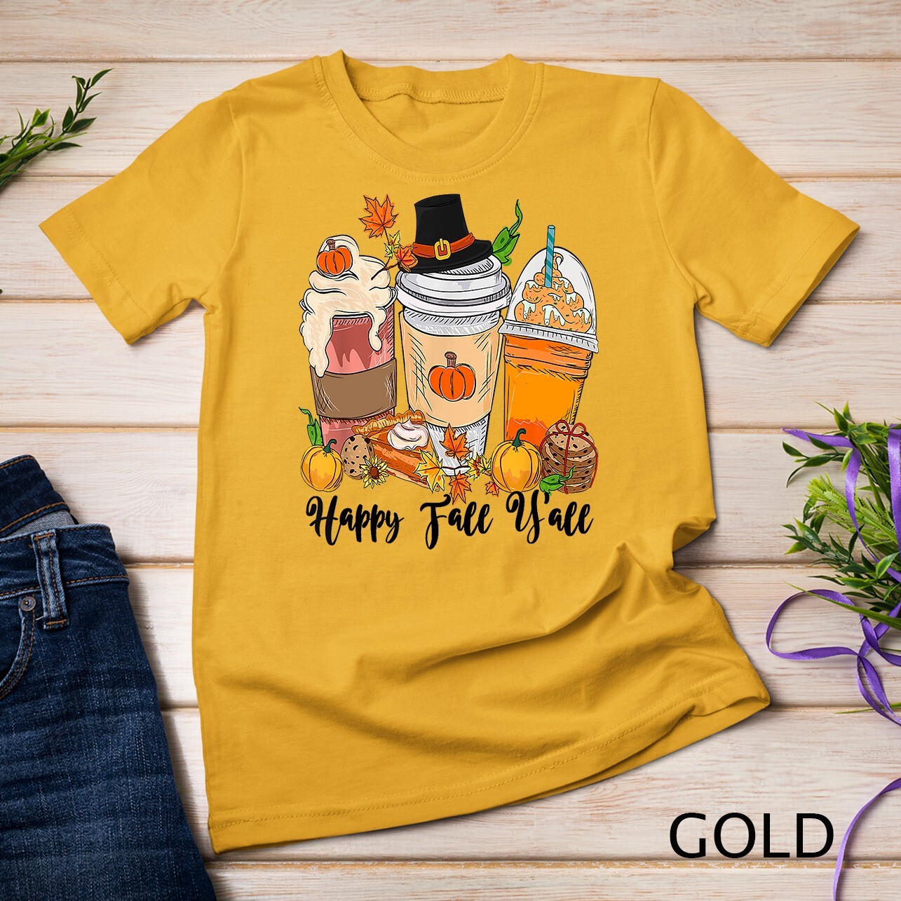 Happy Fall Y'all Pumpkin Truck Autumn Thanksgiving Unisex T-shirt gallery