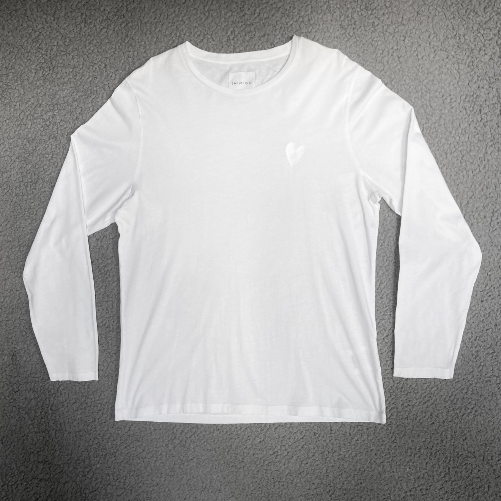 Inimigo Embroidered Heart Organic Mercerized Cotton Luxury Shirt Mens XXL White gallery