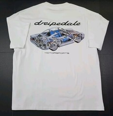 Deadstock Dreipedale Porsche Skeleton T-Shirt, Size (L), White, New W/Tag, 23×30