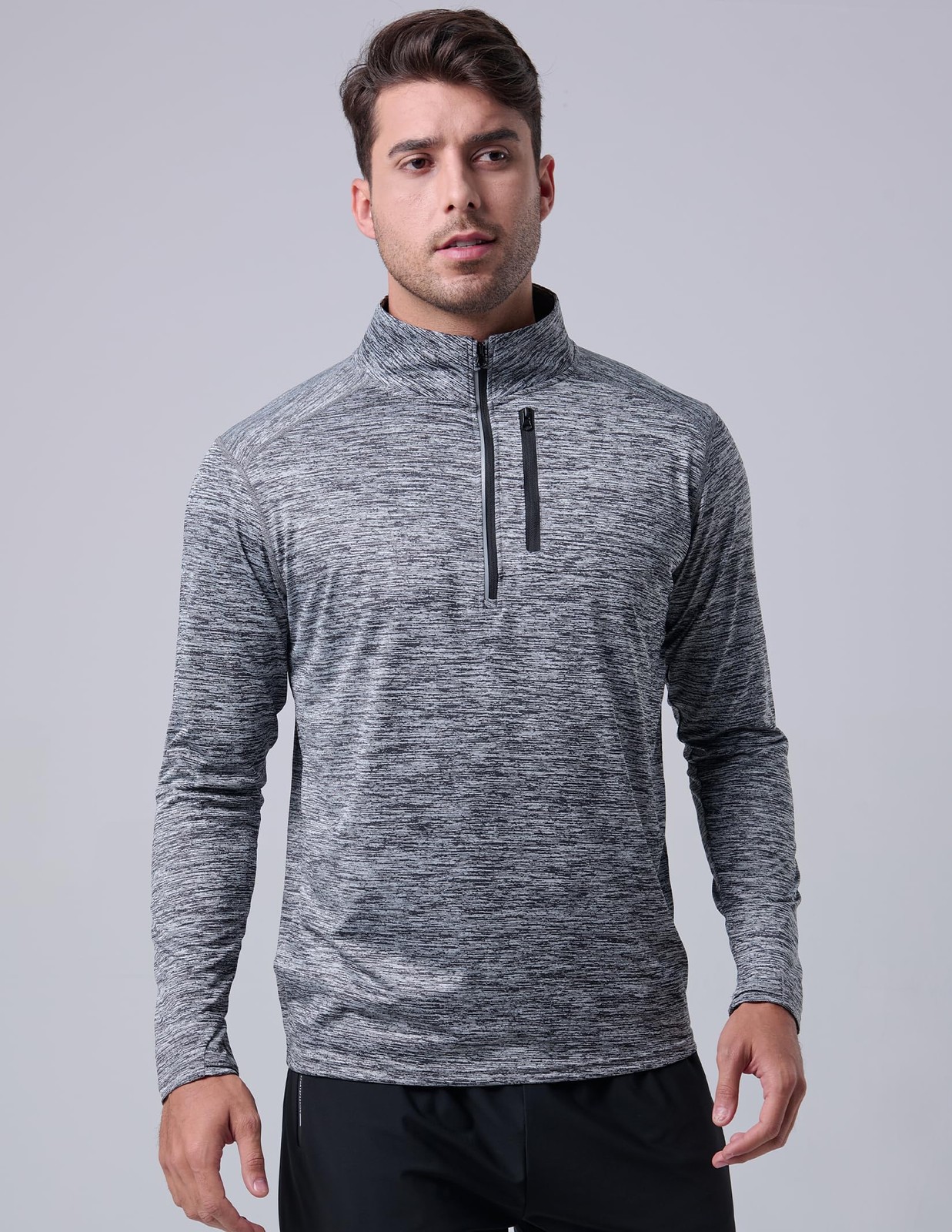 3-Pack Men’s Quarter-Zip Pullover – Lightweight Long Sleeve Athletic Jackets,... gallery