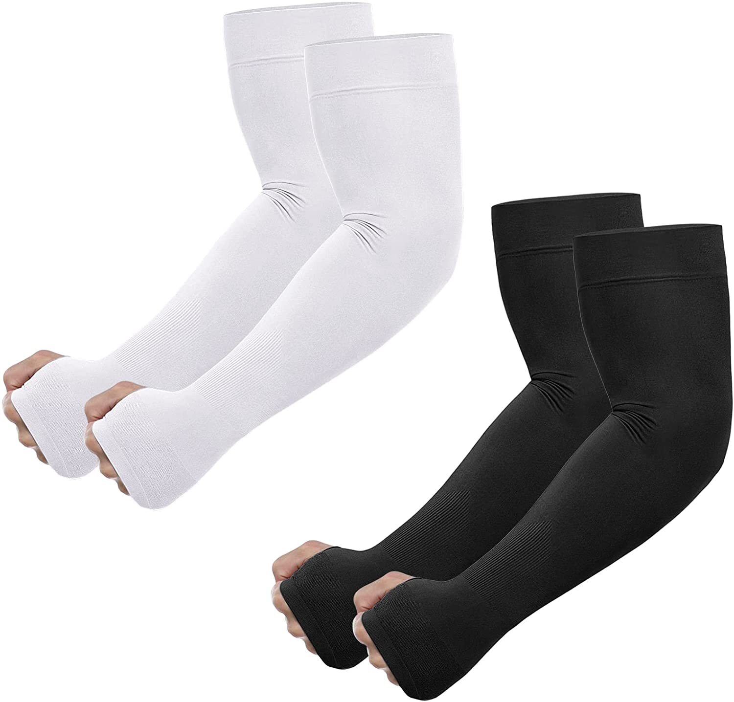 UV Sun Protection Cooling Arm Sleeves with Thumb Hole for Men Women Youth