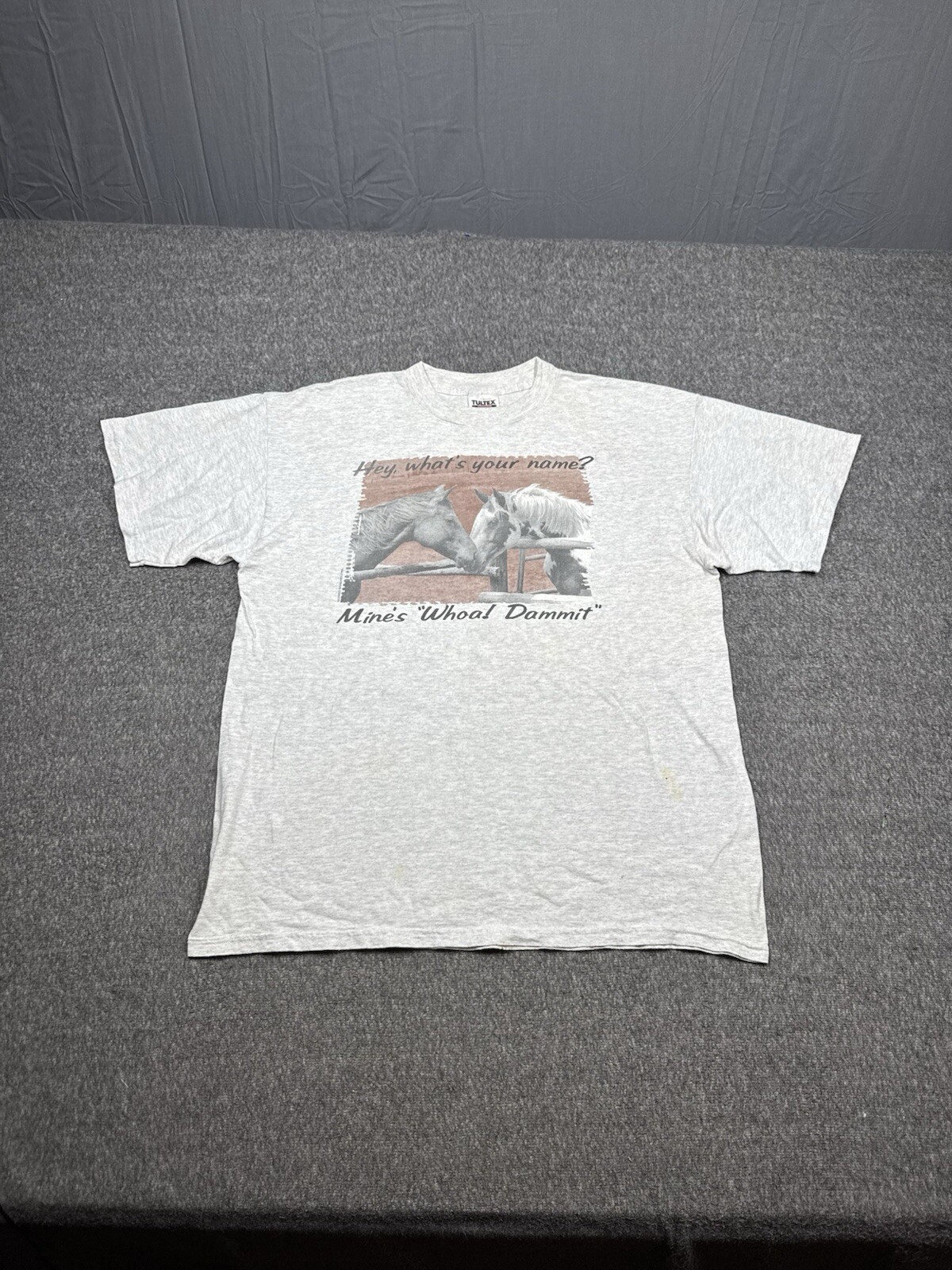 Tultex Horse Shirt Mens XL Gray Vintage Funny gallery