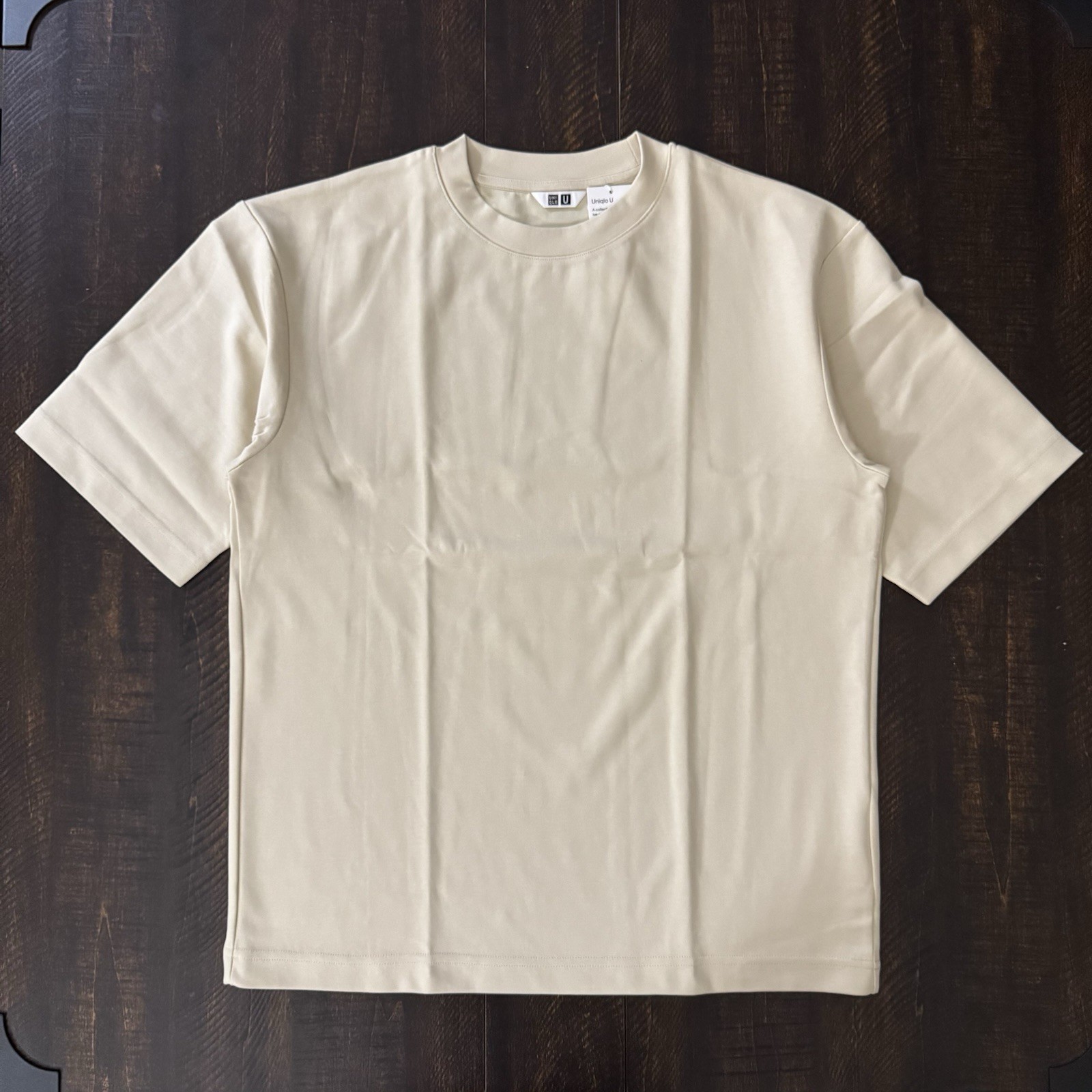 Uniqlo U AIRism Cotton Crew Neck Oversized T-Shirt 41 Yellow Size S gallery