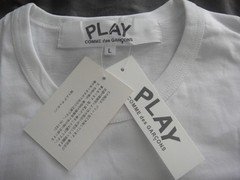 Comme Des Garcons Play Men’s Classic Red Heart Logo White Color Size Large, NWT