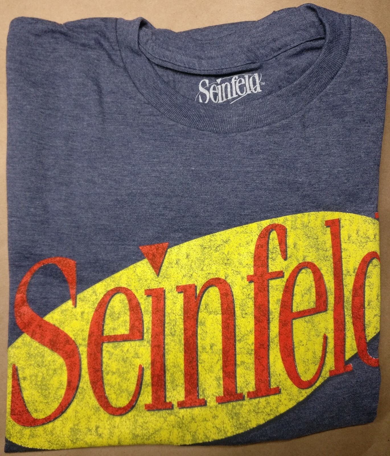 Seinfeld Shirt TV Show Distressed Logo Officially Licenced Tee Navy Mens L-XXL gallery