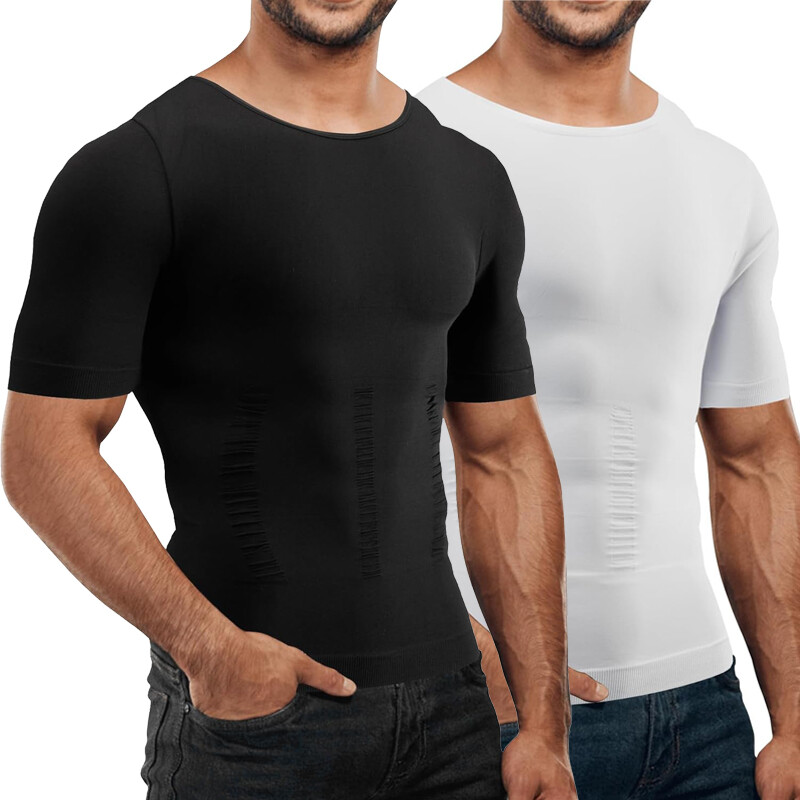 Men Compression Shirt Slimming Body Shaper Tummy Control Underwear Top Shapewear gallery