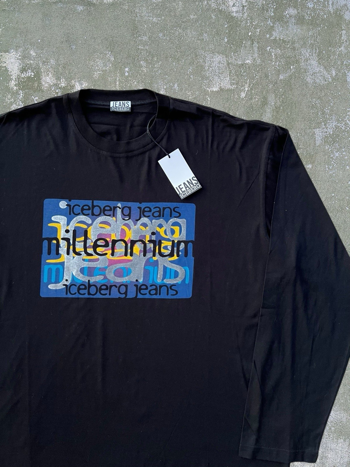 Vintage Iceberg Jeans Y2K Millennium Italy Long Sleeve Tee T-shirt (XL) (NWT) gallery